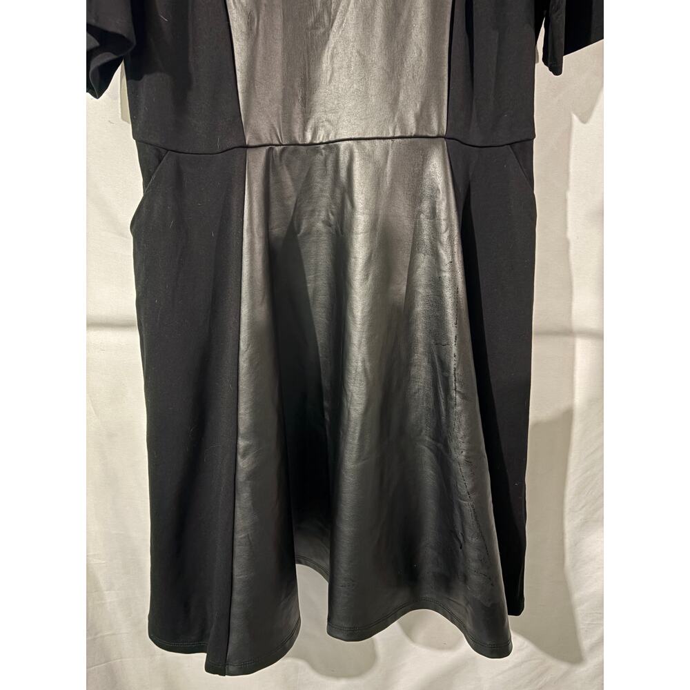 Torrid Black Faux Leather Skater Dress 1X (14-16) - Picture 6 of 9